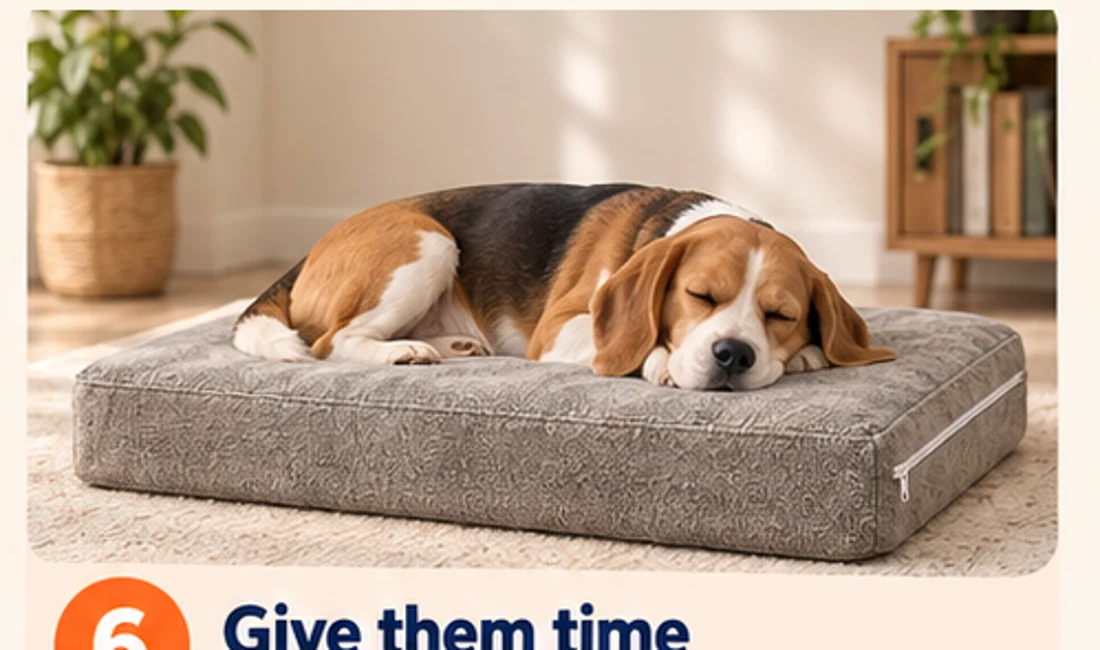 Dog sleeping peacefully on the Bhoww bed